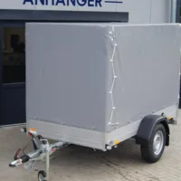 Tieflader 255x133cm 1350kg Hochplane grau 140cm – Bild 2