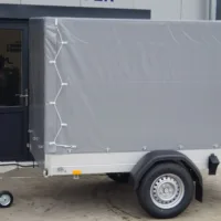 Tieflader 255x133cm 1350kg Hochplane grau 140cm – Bild 3